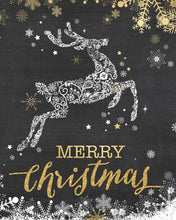 Merry Christmas Art Print - Reindeer Sign - Holiday Gift Prints - Chalkboard Art - Wall Decor INSTANT DOWNLOAD