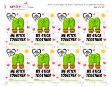 We Stick Together Cactus Puns - Valentines Day Cards For Kids - Cactus Valentine School Exchange Cards - INSTANT DOWNLOAD - CraftyKizzy