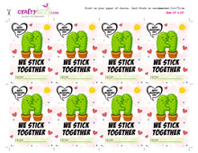 We Stick Together Cactus Puns - Valentines Day Cards For Kids - Cactus Valentine School Exchange Cards - INSTANT DOWNLOAD - CraftyKizzy