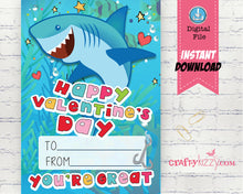 Shark Valentines Day Treat Bag Party Favor Toppers - Valentine's Printable Candy Loot Bag Favors - DIY Valentine Label  -  INSTANT DOWNLOAD - CraftyKizzy