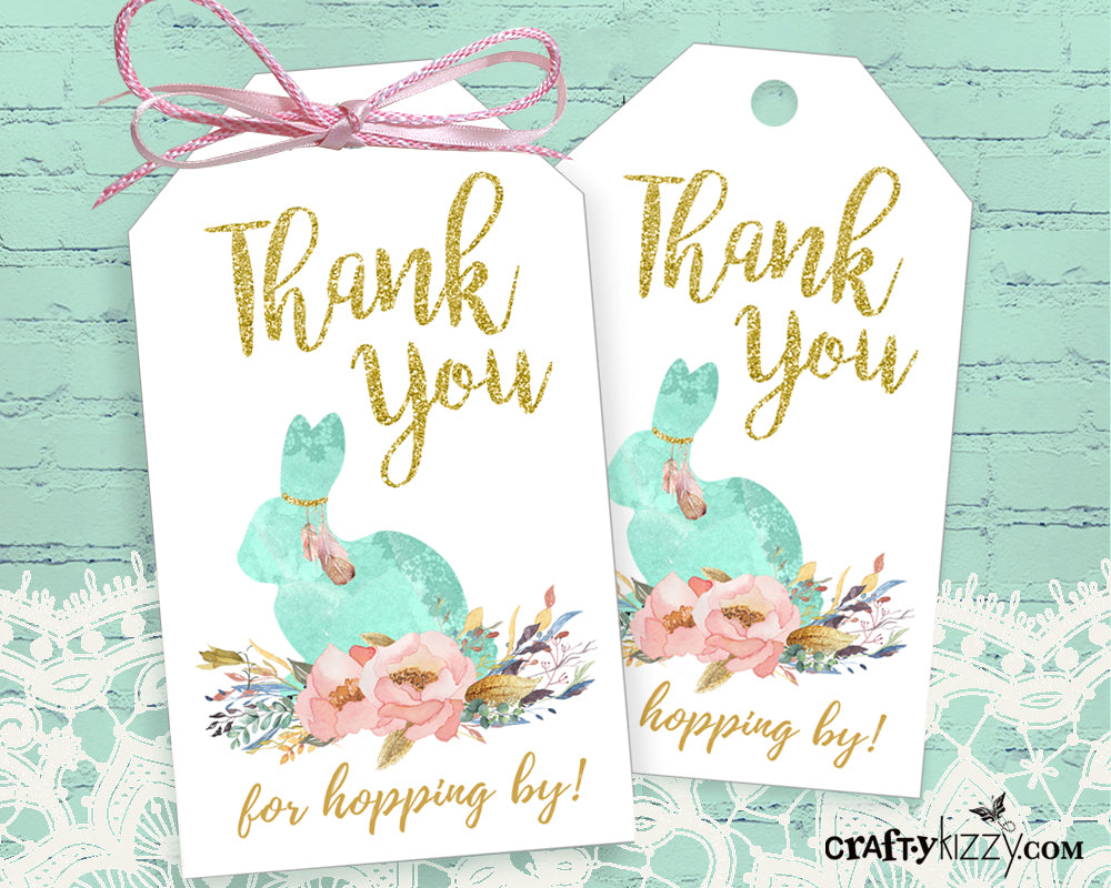 Our Little Bunny Thank You Favor Tags - Floral Easter Bunny Tags –  CraftyKizzy