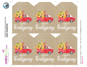 Thanksgiving Favor Tags - Farm Truck Happy Thanksgiving Tag - Pumpkin Gift Tag Labels - INSTANT DOWNLOAD - CraftyKizzy