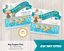 Joint Tribal Woodland Treat Bag Toppers - Printable Candy Loot Bag Party Favors - Birthday Thank You Topper Wild One Goodie Bags - Wild Three - Personalized - CraftyKizzy