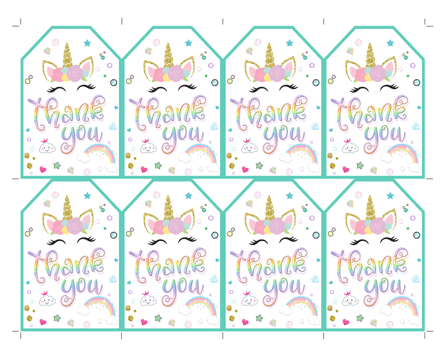 unicorn-thank-you-favor-tags-gold-glitter-printable-rainbow-tag-craftykizzy