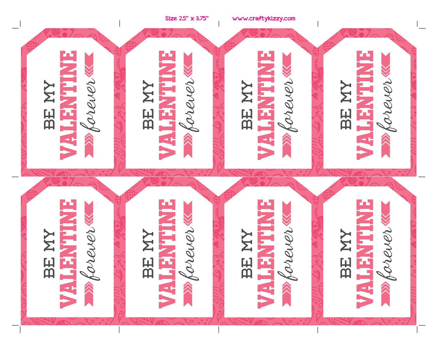 Valentines Day Gift Tags - Valentine's Day Goodie Bag Tags - Treat Bag – CraftyKizzy for Valentine S Day Tags Printable Free