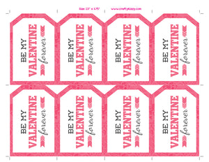 Happy Valentines Day Gift Tags - Valentine's Day Printable Favor Cards - Classroom Treat Bag Tags - Kids Teachers - INSTANT DOWNLOAD - CraftyKizzy