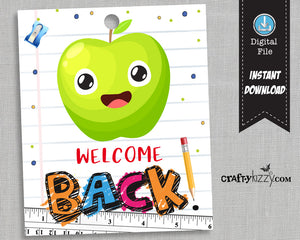 Welcome Back To School Tag - Welcome Back Classroom Tag - Favor Tags - Classroom Tag - Teacher Tag - INSTANT DOWNLOAD