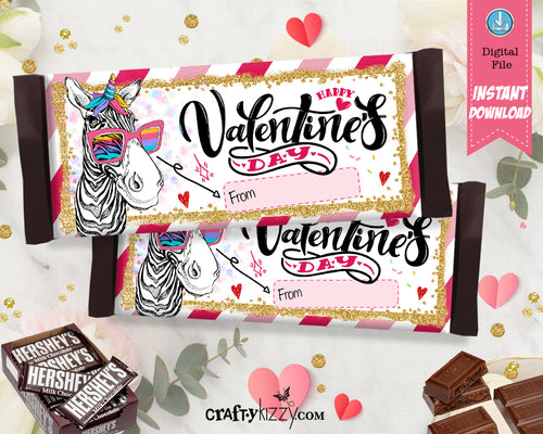 zebra Valentines Day Candy Wrappers