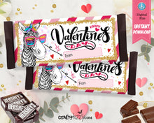 zebra Valentines Day Candy Wrappers