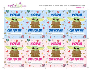 Baby Yoda Valentines Day Cards for Kids Boys and Girls Valentine Exchange Cards - INSTANT DOWNLOAD - CraftyKizzy