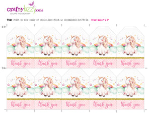 Unicorn Baby Shower Favors Tag Template, Printable Shower Thank You Ta -  PlumPolkaDot