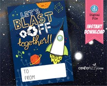 Rocket Ship Valentines - Space Valentine - Kids Valentine's Day - Out of This World - INSTANT DOWNLOAD - CraftyKizzy