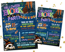 Children's Halloween Block Party Invitation - Halloween Neighborhood Party Invitations - Costume Party Flyer - Street Party Invite