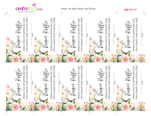 floral diaper raffle printables