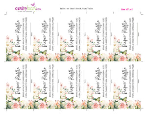 FLORAL ROSES DIAPER RAFFLE TICKETS