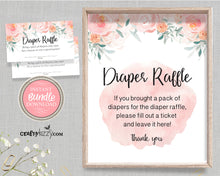 PEACH FLORAL DIAPER RAFFLE PRINTABLE