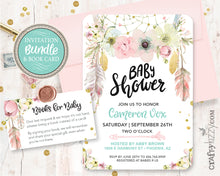 bohemian baby shower invitation bundle