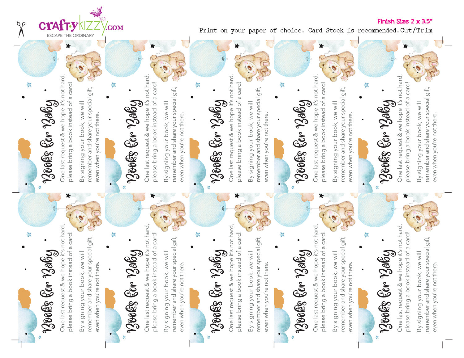 Teddy Bear Animal Baby Shower Book Request Insert - Request a Book Card – CraftyKizzy teddy-bear-animal-baby-shower-book-request-insert-request-a-book-card-craftykizzy