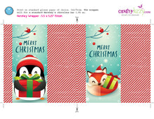Christmas Candy Bar Wrapper - Printable Penguin Wrappers - Favors - Merry Christmas Hershey's Bar Label - Fox - INSTANT DOWNLOAD