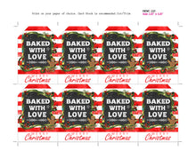 Baked With Love Christmas Gift Tags - Merry Christmas Tags - Cookie Exchange - Cookie Swap- Teacher Gift Tags - INSTANT DOWNLOAD