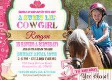 Cowgirl Invitation - Pink Cowgirl Birthday Party Invite - Hat Boots Saddle Up Horse Girl Invitation - CraftyKizzy