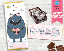 Cute Valentine's Day Candy Bar Wrapper - Girls Bear Valentine Party Favor - Candy Gram Classroom Favor Label - INSTANT DOWNLOAD - CraftyKizzy