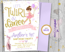 Ballerina First Birthday Invitation - Girl Twirl and Dance Ballet Invitations - Tutu Printable Invitations - CraftyKizzy