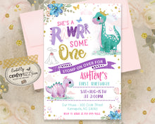 Dino First Birthday Invites