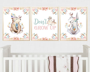 Nursery Wall Art - Don't Grow Up Printable - Kids Room Decor - Baby Deer Prints - Nursery Wall Print - Forest Deer Print - INSTANT DOWNLOAD