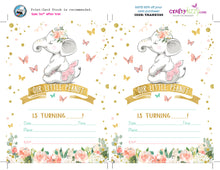 Elephant Blank Birthday Invitations - Ballerina Fill In The Blank Printable Birthday Invitation - First Birthday - CraftyKizzy
