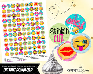 Emoji Birthday Invitation - OMG Girl Tween Emojis Sleepover or Slumber Party Girl Printable Invite - Mint Pink - CraftyKizzy