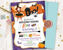 Halloween Boo-thday Invitation - Girl Boo Birthday Invitations - Kids Halloween Spooky Celebration Invitations