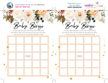 Fall Baby Shower Bingo Cards - Gender Neutral Baby Shower Games - Autumn Floral Bingo Game – Mommy To Be Bingo Card - INSTANT DOWNLOAD
