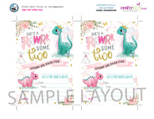 Dinosaur Blank Birthday Invitations - Girl Dinosaur Fill In The Blank Printable Birthday Invitation - First Birthday Blank Invitation