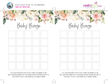 Floral Baby Shower Bingo Cards - In Full Bloom Baby Shower Games - Spring Bingo Game  – Roses Bingo Card - INSTANT DOWNLOAD