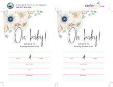 Oh Baby Floral Fill In The Blank Baby Shower Invitations - Blank Baby Shower Invitations - Printable Baby Shower Invitation - Mommy To Be - CraftyKizzy