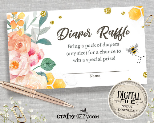 Rose Themed Diaper Raffle Tickets