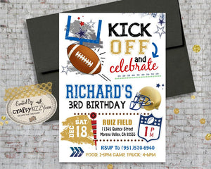 Football Birthday Invitation - Touchdown Sport Invitations - Hut Hut Hike Invite - Kick Off - Huddle Up Football Party Invitations