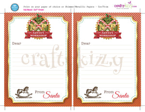 Letter From Santa - From Santa Claus Letter Printable - Classic Nostalgic Santa - North Pole - Santa's Workshop -  INSTANT DOWNLOAD - CraftyKizzy