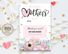 Mothers Day Gift Card Holder - Mother's Day Printable Gift Card - Thank You Mom Card - Coffee Gift Card - INSTANT DOWNLOAD