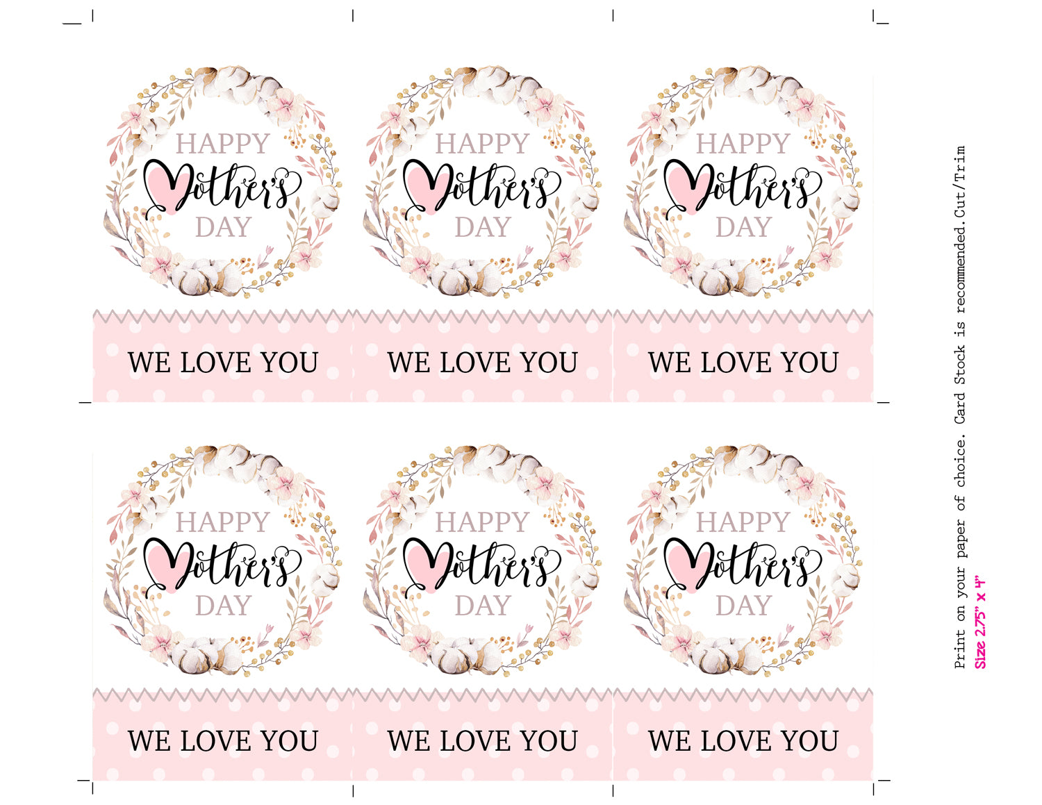 Mother's day cheap tags cards