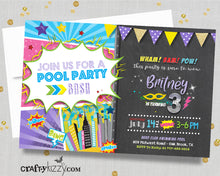 Superhero Pool Party Birthday Invitations - Boy Comic Style Birthday Invitations - Printable Pool Party Bash Invitations