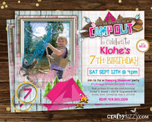 Glamping Camp Out Birthday Invitation - Glam Camping Invite - Girl Campout Sleepover Birthday Invitation Printable - CraftyKizzy