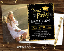 2020 Graduation Party Invitation - High School Grad - College Graduation Invitations - Grad Party Printable Gold and Black or Choose Your Color - CraftyKizzy