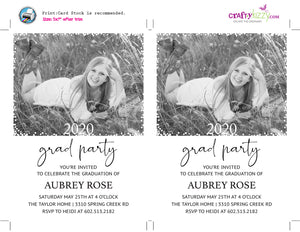 Modern Graduation Invitation - Senior Grad Announcement - High School Graduation Card - College Grad Invitations - With Photo - CraftyKizzy