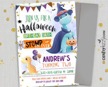 Halloween Birthday Invitation Dinosaur Invitation for kids Fall Birthday Invitations