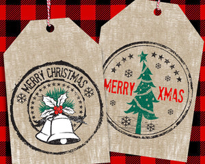 Vintage DIY Christmas Gift Tags - Printable Rustic Holiday Favor Tags - Party Favor Tag - INSTANT DOWNLOAD - CraftyKizzy