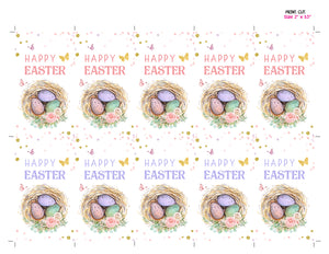 Happy Easter Gift Tags - Teacher Tag - Easter Basket Favor Tags - Robin Eggs Bird Nest - Cookie Tags Watercolor - INSTANT DOWNLOAD