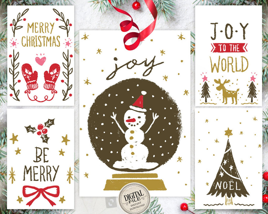 Noel Christmas Gift Tags - Merry Christmas Favor Tags - Joy To The World Tag - Holiday Tags - Seasonal Gift Tags - INSTANT DOWNLOAD