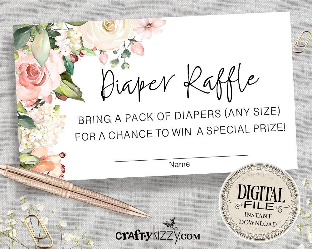 In full bloom baby shower DIAPER RAFFLE